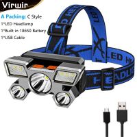 ⚡[ในสต็อก] VIRWIR 5LED ไฟหน้าอัลตร้าที่มีประสิทธิภาพไฟหน้า4โหมดชาร์จ USB แบบพกพากลางแจ้งตั้งแคมป์ไฟหน้าไฟฉายแสงตั้งแคมป์ไฟฉายแสงโคมไฟที่มี USB โคมไฟ Lampe สำหรับตั้งแคมป์วิ่งตกปลาขี่จักรยาน