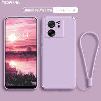 NORVIK เคสกันกระแทกเลนส์เคสโทรศัพท์13T/13T Pro ฝาหลัง TPU แบบแบบนิ่มที่เป็นซิลิโคนเหลวขอบตรงพร้อมสายคล้อง N26-D2สำหรับ Xiaomi