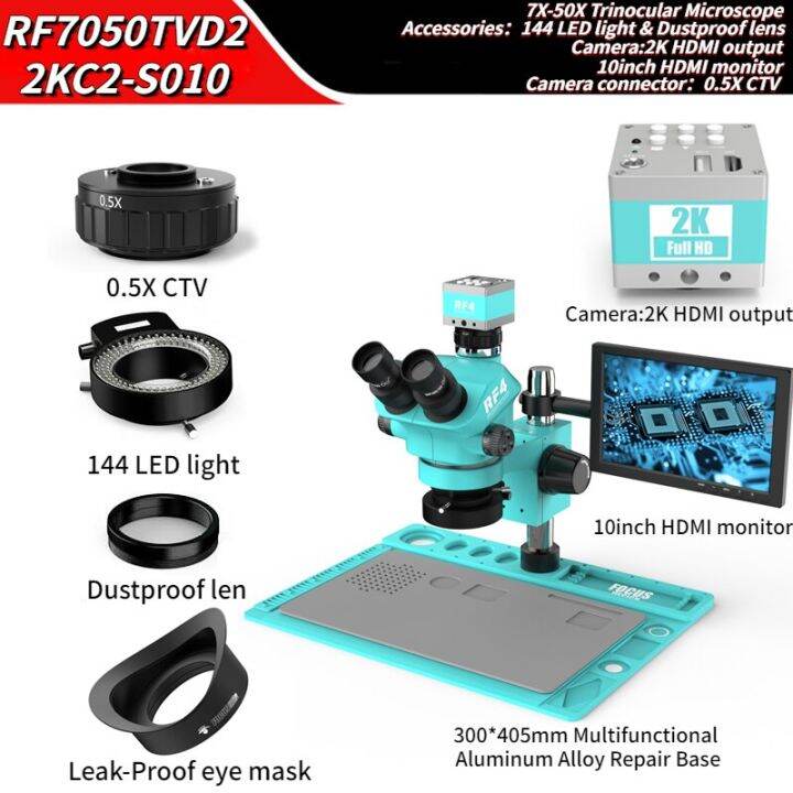 RF4 2K Trinocular Microscope Dental Practice Industrial Lab Microscope