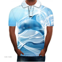 Style Summer 2023 NEW Polo Homme Mens Shirt Color graffiti Printed Short Sleeve Polos Para Hombre Summer Breathable Solid Men Polo ShirtNew product，Canbe customization high-quality