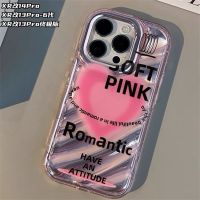 xrบอดี้13pro Apple xr modified 13pro ultimate version sweet cool ins rose powder English love XR modified 14Pro modified mobile phone case