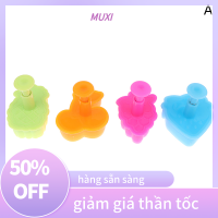 ?【HOT SALE】MUXI แม่พิมพ์พลาสติกสำหรับตัดคุกกี้ฟองดอง4ชิ้น เซ็ตแม่พิมพ์คุกกี้รูปตัวอักษรผลไม้อุปกรณ์ทำขนมฟองดองสำหรับตกแต่งขนมอบเครื่องครัว