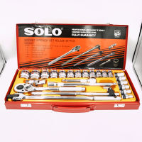 SOLO บล็อคชุด ขนาด 1/2" (4หุน) 24ตัวชุด ลูกบ๊อกเบอร์ 8-32มิล