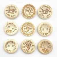 New 12--20 Mm Assorted Style Mix of Wood Button Round Button Love Scrapbooking Wedding DIY Sewing Decor Haberdashery