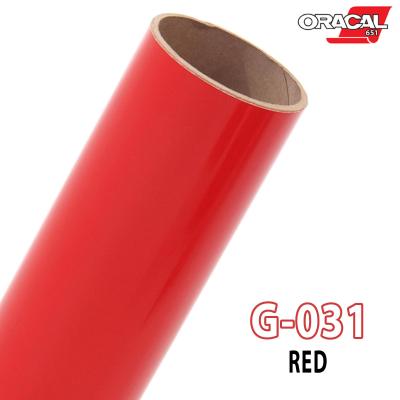 Oracal 651 G031 สติ๊กเกอร์เงาสีแดง ติดรถยนต์ (30cm.x126cm.)