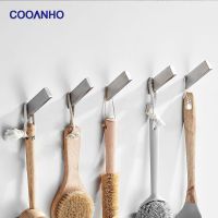 COOANHO Bathroom Robe Hooks  304 Stainless Steel Towel Hook Heavy Duty Modern Wall Hanging Hook (Brushed Nickel) Clothes Hangers Pegs