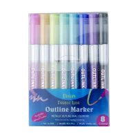 hot！【DT】 8/12 Outline Metallic Markers Paint Pens Set for Kids Adults DRAWING Coloring