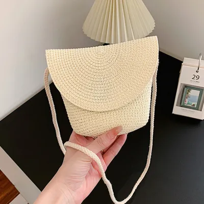 Fashion One Shoulder Straw Bag Leisure Tote Bag Womans Purse Woven Handbag Summer Beach Grass Bag