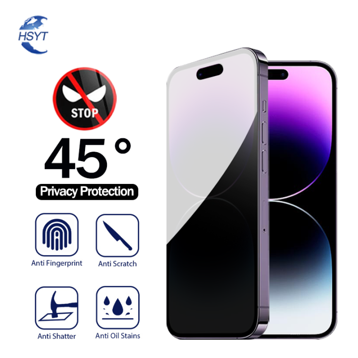 For iPhone 15 14 13 12 11 Pro Max Privacy Tempered Glass Screen