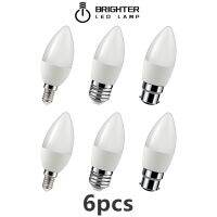 6ชิ้น Led เทียนหลอดไฟ C37 3วัตต์-7วัตต์220โวลต์ Super Bright แสงสีขาวอบอุ่นโดยไม่ต้อง Stroboscopic เหมาะสำหรับห้องเด็กการศึกษาห้างสรรพสินค้า