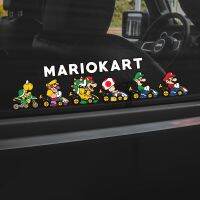 Super Mario Bros Car Stickers Kawaii Anime Figure Motorcycle Electric Car Novelty Reflective Stickers Cute Classic Game Toys