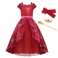 ✾ Girl Classic Princess Elena Red Cosplay Costume Kids of Avalor Elena Dress Children Sleeveless Party Halloween Ball Gown Outfits