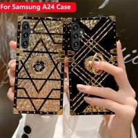 เคสโทรศัพท์สำหรับ Samsung Galaxy A24 A14 A54 A34 Lte 4G 5G เคสป้องกันลายดอกไม้แฟชั่นเคสที่ยึดสำหรับผู้หญิงด้านหลังกันกระแทก