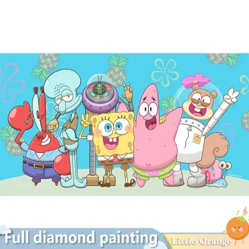 Spongebob And Patrick In Phone - 5D Diamond Painting 