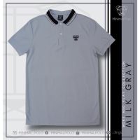 Minimal_Polo สีเทานม ปกลาย