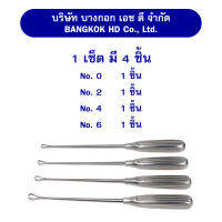 Sims Uterine Curette Set ชุดเครื่องมือขูดมดลูก คิวเร็ทขูดเนื้อเยื่อ แบบ Sims ราคาต่อ 1 ชุด / 4 ชิ้น (สินค้ามือสอง สภาพตามการใช้งาน) พร้อมจัดส่ง