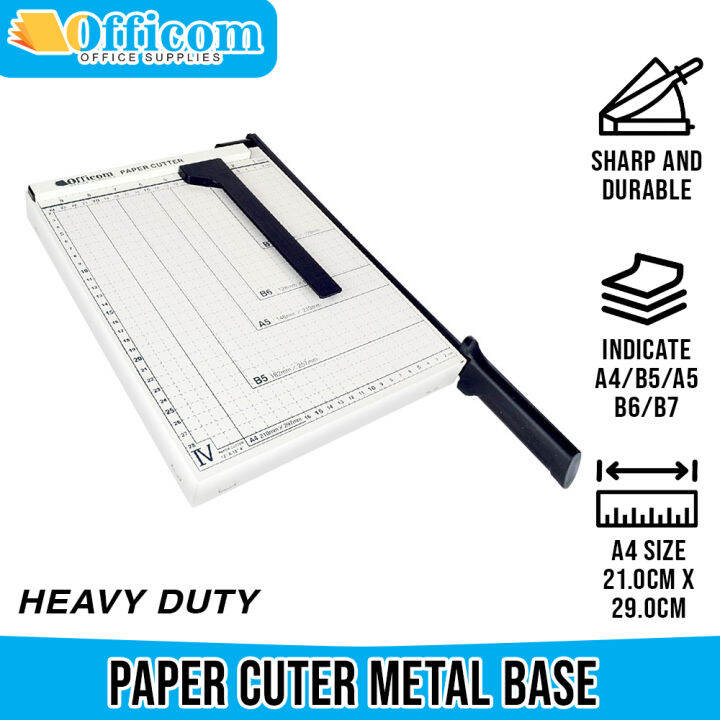 Officom Paper Cutter Metal Base A3/A4/A5/B5/B4 Heavy Duty Sharp Blade ...