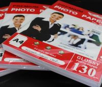 กระดาษโฟโต้ Advanced Premium Photo Paper ขนาด A4 130 แกรม เนื้อมันวาว กันน้ำ glossy paper กระดาษปริ้นรูป inkjet