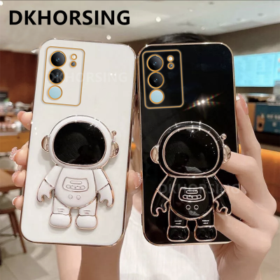 DKHORSING VIVO เคสมือถือชุบโลหะใหม่ V29 5G กล้องป้องกันการตกปกป้องปลอกอ่อน VIVOV29 2023กับนักบินอวกาศฝาปิดมีที่ยึด Vivo V29 5G