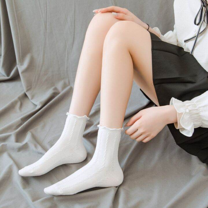 ruffle-female-socks-medium-tube-cotton-lolita-bow-cosplay-princess-uniform-costumes-accessories-women-socks