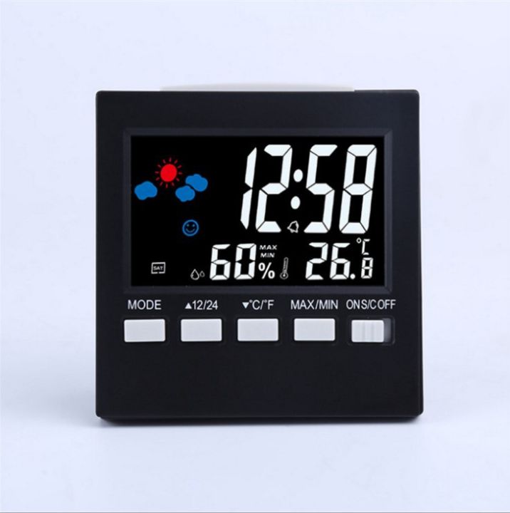 ไฟแบ็คไลท์-led-นาฬิกาวัดอุณหภูมิ2159ตันหน้าจอสีมาตรวัดความชื้นสัมพัทธ์ปฏิทินถาวรนาฬิกานาฬิกาปลุกอิเล็กทรอนิกส์