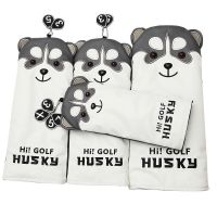 ◐ Golf clubs set huskies rod head a wood cap set iron putter cute cartoon case