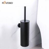 ROVOGO SUS 304 Stainless Steel Toilet Brush and Holder for Bathroom Storage Cleaning kit Matte Black