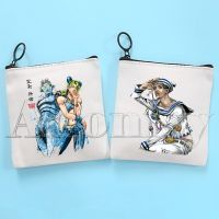 Jojo Bizarre Adventure Cute Solid Color Canvas Coin Purse Small Fresh New Zipper Key Bag Hand Gift Bag