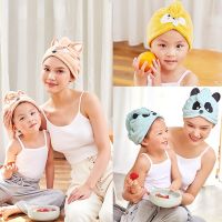 hotx 【cw】 Soft Dry Hair Cap with Coral Microfiber Hair-drying Caps Absorbing Drying for Kids