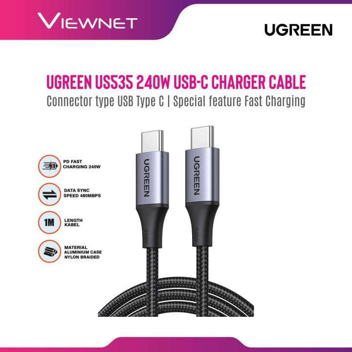 UGREEN US535 240W USBC CHARGER CABLE PD 3.1 USB C TO USB C BRAIDED