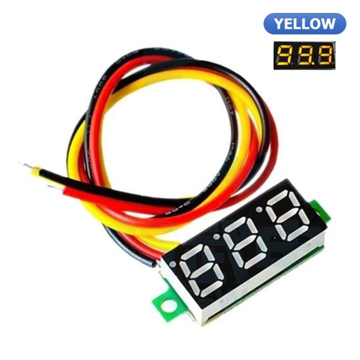 1ชิ้น-nc292-จอแสดงผล-โวลต์มิเตอร์-3-สาย-สีเหลือง-ขนาด-0-28นิ้ว-0-100vdc-3-wire-dc-voltmeter-yellow