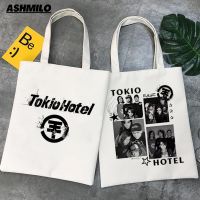 Tokio Hotel Group Music Women Print Shopper Casual Shopping Handbags Female Shoulder Fashion 90s Style Canvas Tote Bag