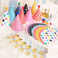 Hebeanna 11ชิ้น/เซ็ตปาร์ตี้วันเกิดหมวกPolka Dotหมวกเด็กParty Supplies