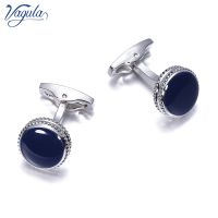 VAGULA Brass Cufflinks Classic Blue Enamel Gemelos Luxury Men Suit Shirt Cuff links gift 822