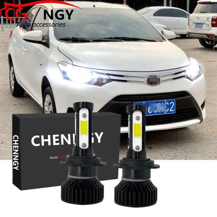 ชุดหลอดไฟหน้ารถยนต์-led-ฮาโลเจน-v4-6000k-สีขาว-แบบเปลี่ยน-สําหรับ-toyota-vios-ncp15-2014-2015-2016-2017-2018-2019-1-คู่-เสียบและเล่น