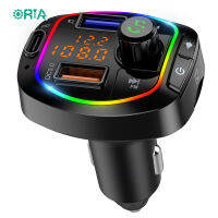 ORIA Bluetooth FM เครื่องส่งสัญญาณ Universal ชาร์จแบตรถกับที่ชาร์จ USB คู่สำหรับรถไร้สายในตัวแปลงวิทยุในรถรถชุดแฮนด์ฟรีโทรเพลง player รองรับการ์ด TF &amp; ดิสก์ USB