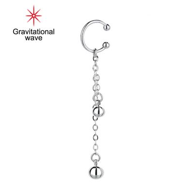 Gravitational Wave 1Pc Ear Cuff Non-Piercing Bright Luster บุคลิกภาพตกแต่ง All-Match เครื่องประดับของขวัญ Small Planet Design ผู้หญิงยาวพู่หูกระดูกคลิปต่างหูสำหรับออกเดท