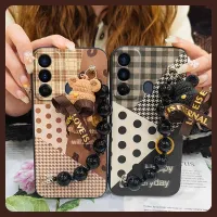 Anti-fall Black pearl pendant Phone Case For Tecno POP6 GO Back Cover Nordic style Skin-friendly feel cute soft shell