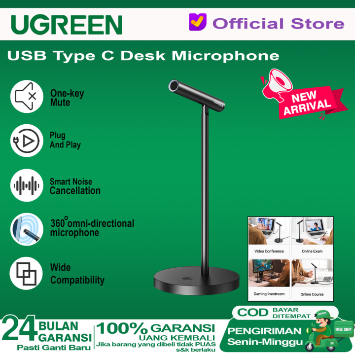 UGREEN Microphone Desktop USB Mic For Zoom Streaming Gaming Condenser