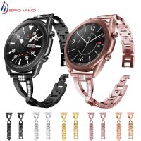 ∏ Crystal diamond Watch Strap for Samsung Galaxy Watch 3 45mm 41mm stainless steel bracelet metal band For Amazfit Bip GTS Correa