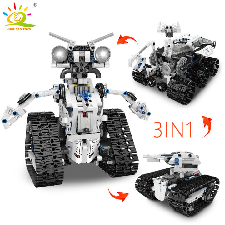 ใหม่-huiqibao-606ชิ้นเทค-rc-หุ่นยนต์หน่วยการสร้างเมืองการควบคุมระยะไกลอัจฉริยะถังรถบรรทุกอิฐก่อสร้างเด็กของเล่น