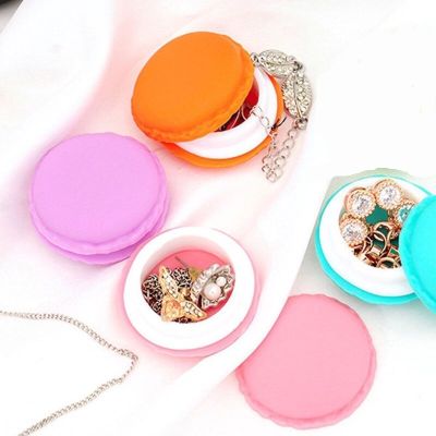 1pcs Mini Macaron Cake Shape Storage Box /Earrings Ring Necklace Jewelry Storage Case/Portable Cute Earrings Ring Packaging Display Boxes
