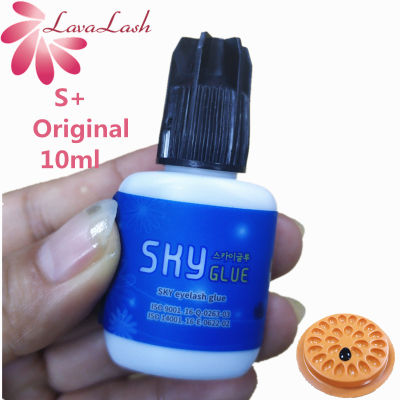 Free shipping Sky S+ glue 10ml 1 bottlelot fast dring 1-2 seconds Eyelash Adhesive S plus Glue MSDS Black Cap False lashes glue