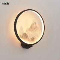 LED Wall Lamp Round Creative Painting Wall Light Modern Black wall Sconce For Living Room Bedside Decoration Fixtures 110V 220V