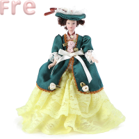 Fre 1PC 1:12ตุ๊กตาจิ๋วรุ่น Porcelain victorian MISS Lady Doll Toy