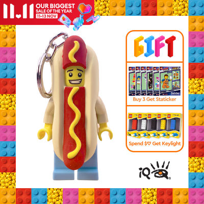 IQ LEGO® Iconic LED luminous Key Chain Pendant Toy (Hot Dog Guy)