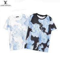 ▶พร้อมสต็อก◀ เสื้อยืด Lv ลายสีสำหรับผู้ชาย,เสื้อลำลองคอกลมสวมใส่สบาย