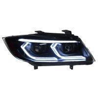 AKD-แต่งรถสำหรับ E90 2005-2012ไฟหน้า LED 318I 325I 320I DRL Angel Eye ดัดแปลงไดนามิกพวงมาลัย Lampu Jalan กลางวัน