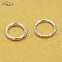 ♙☸▬ Close Ring Genuine Real Pure Solid 925 Sterling Silver Sealed Closed Jump Rings Split Ring Key Chain Jewelry Making Findings