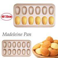 THTZI แม่แบบ Madeleine พิมพ์กดคุกกี้ทำอาหารเหล็กคาร์บอน12ถ้วยจานใส่บิสกิตถาดอบขนม